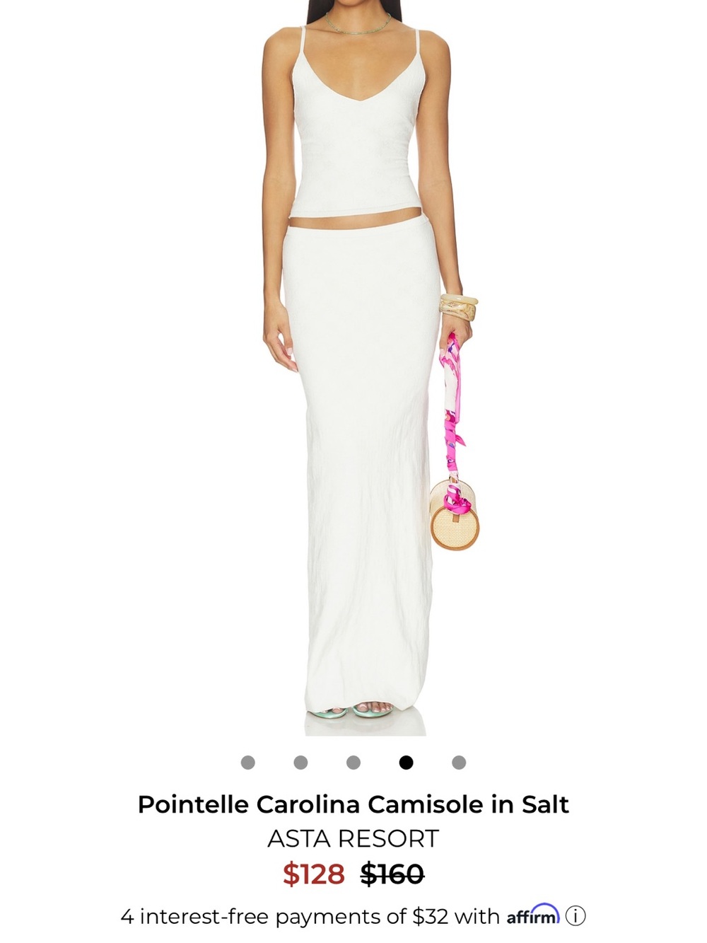 Asta Resort Pointelle Carolina Skirt Set in Salt White